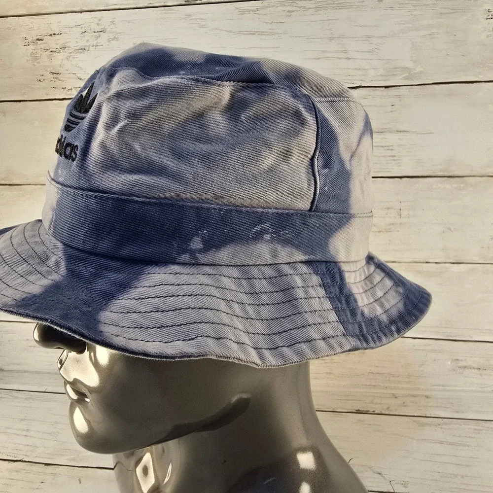 Adidas Originals Tie Dye Bucket Hat Blue White Trefoil Logo OSFA RN90288
